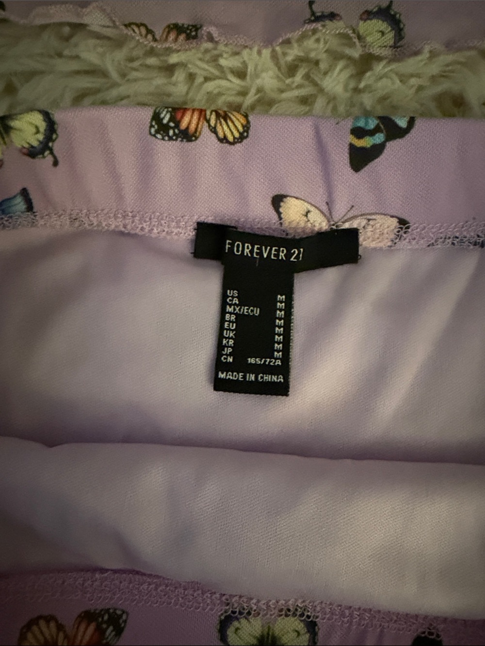 Forever 21 Lilac Butterfly Lace-Trim Two-Piece Set - Picture 4 of 5